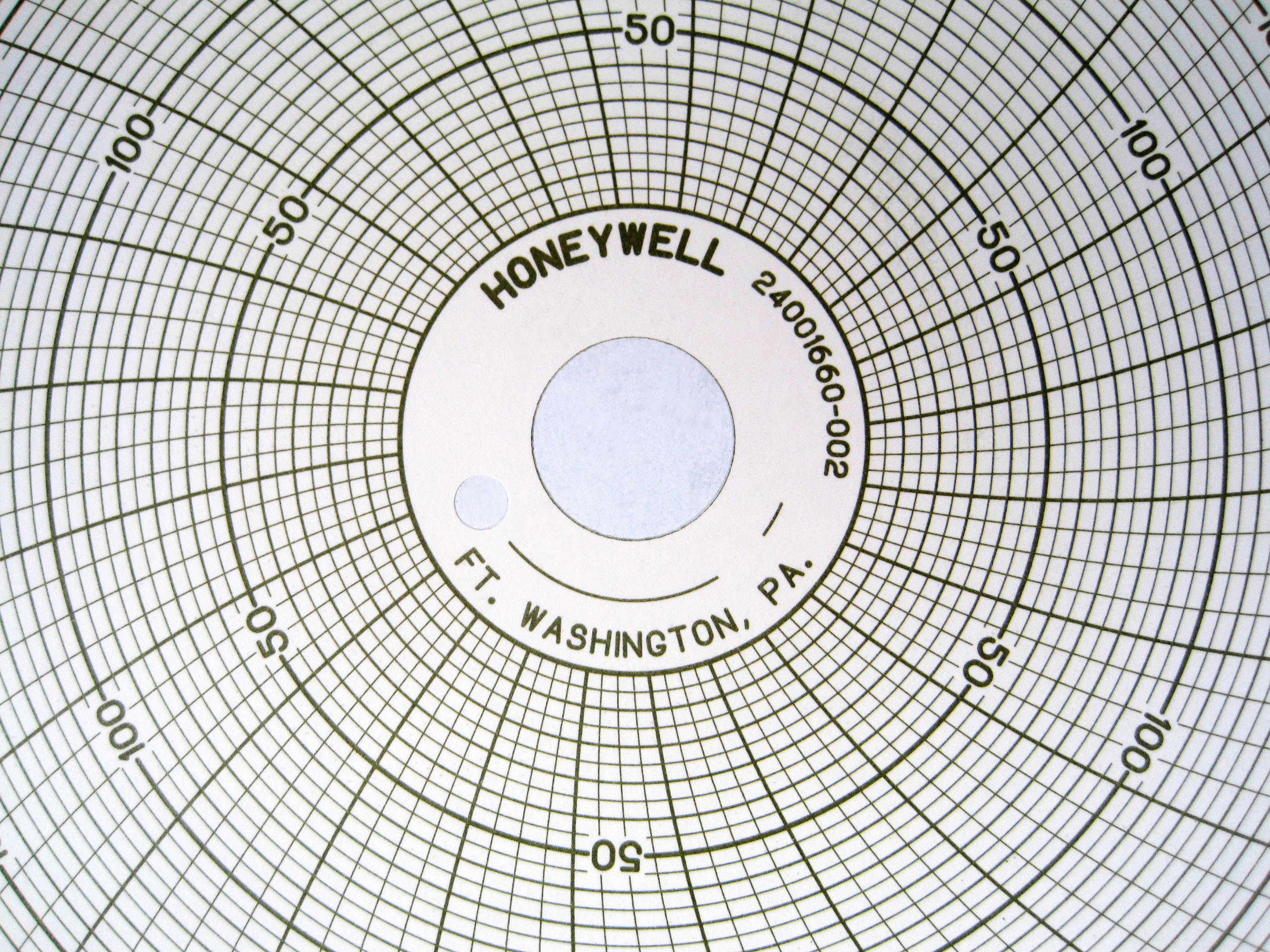 thumbnail image 2 of Honeywell BN 24001660-001 Circular Chart - 10.313 Inch, 0 To 100 Range, 1 Day Rotation - Pack Of 100 2 of 5